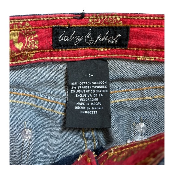 Baby Phat Jeans Embroidered Bling Medium to Dark Wash Girl’s Size 12 [K05] - Picture 2 of 5
